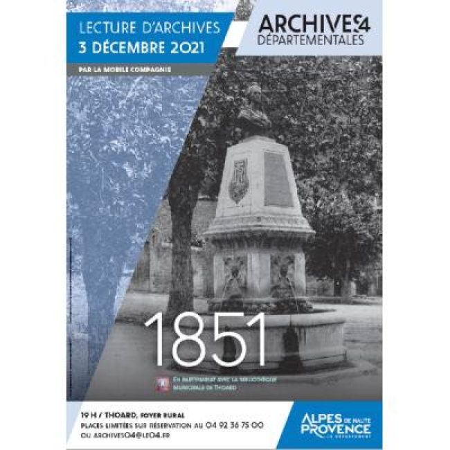 Thoard. Lecture d&rsquo;Archives : 1851