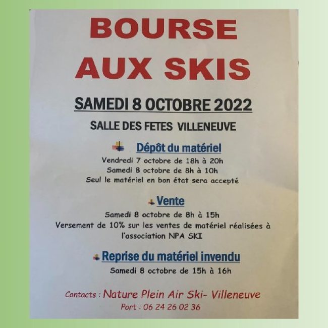 Bourse aux skis Villeneuve