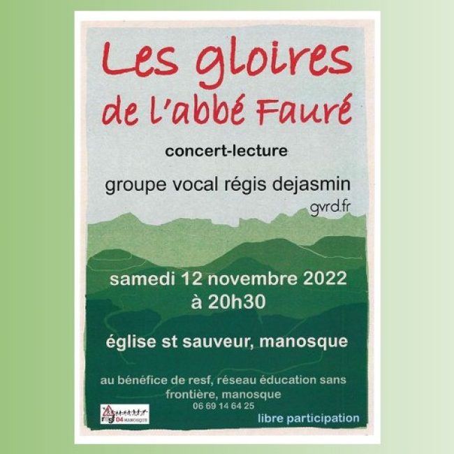 Concert Lecture « Les gloires de l&rsquo;abbé Fauré » à Manosque